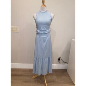 Nation LTD  100% Pima Cotton Barret 90s Midi Dress Sleeveless Mockneck Size XS